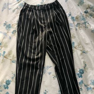 Striped cigarette pants